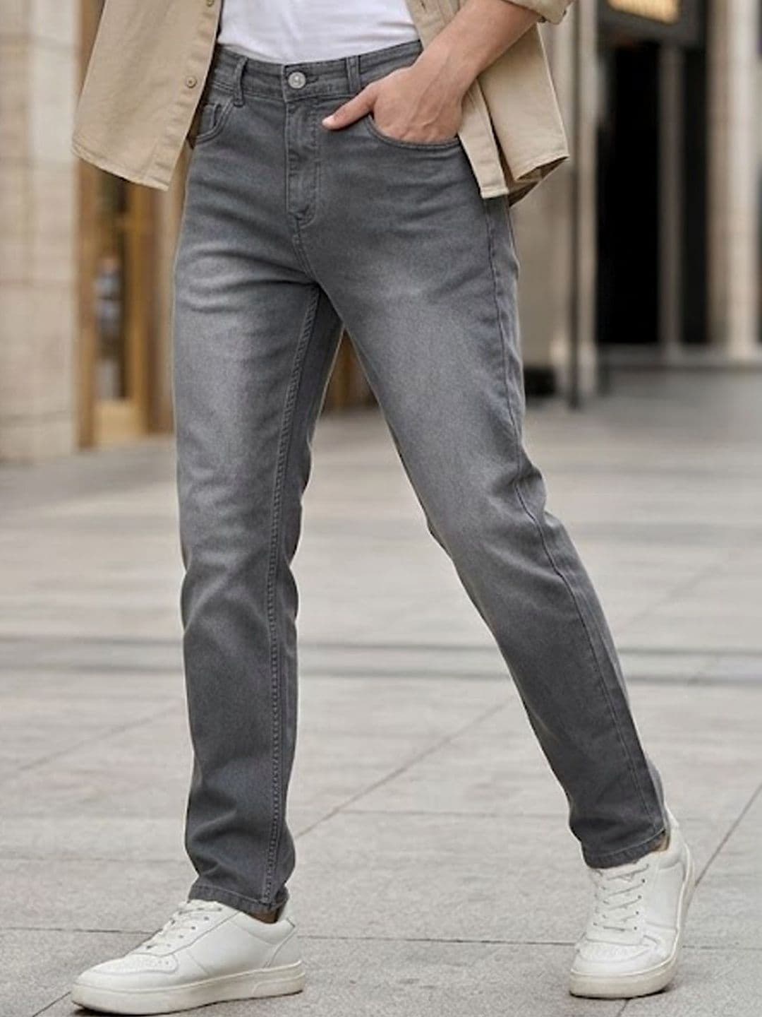 Urbano Fashion Men Straight Fit Mid-Rise Light Fade Stretchable Jeans - view 1
