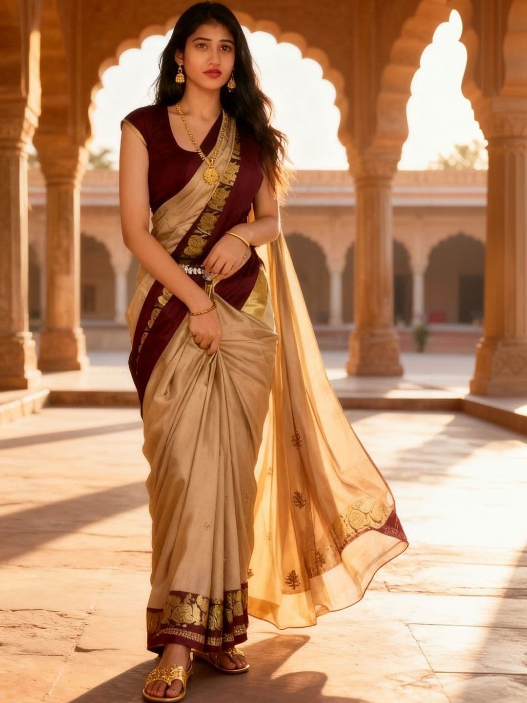 Sangria Pure Cotton Kanjeevaram Saree - view 1