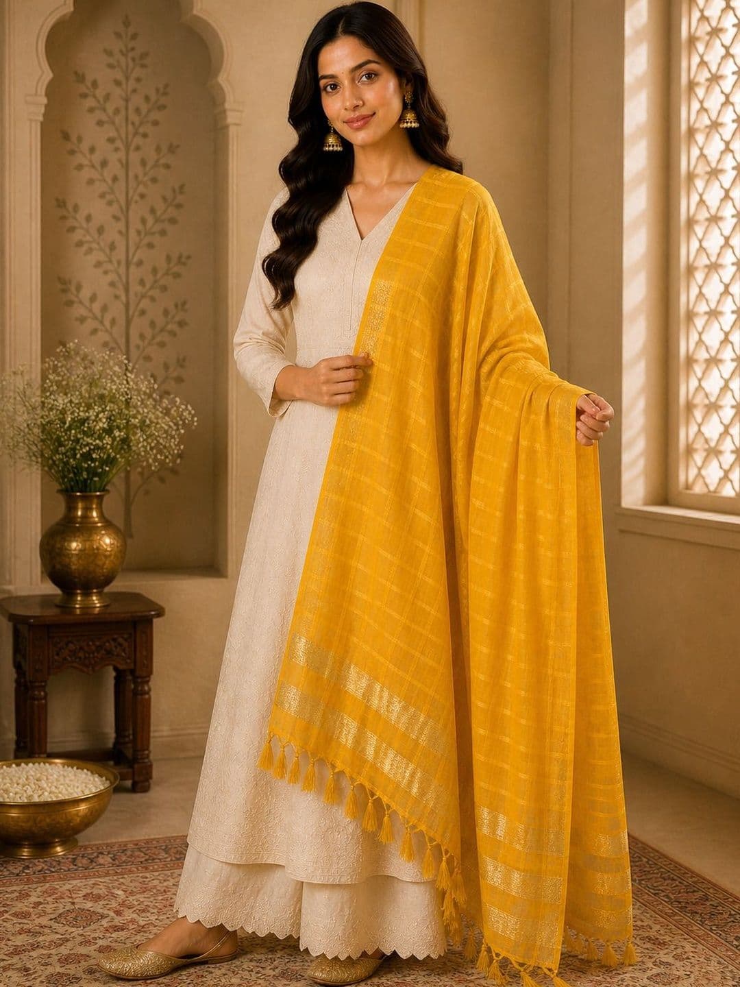 STUTI FASHION Woven Design Dupatta with Zari - view 1