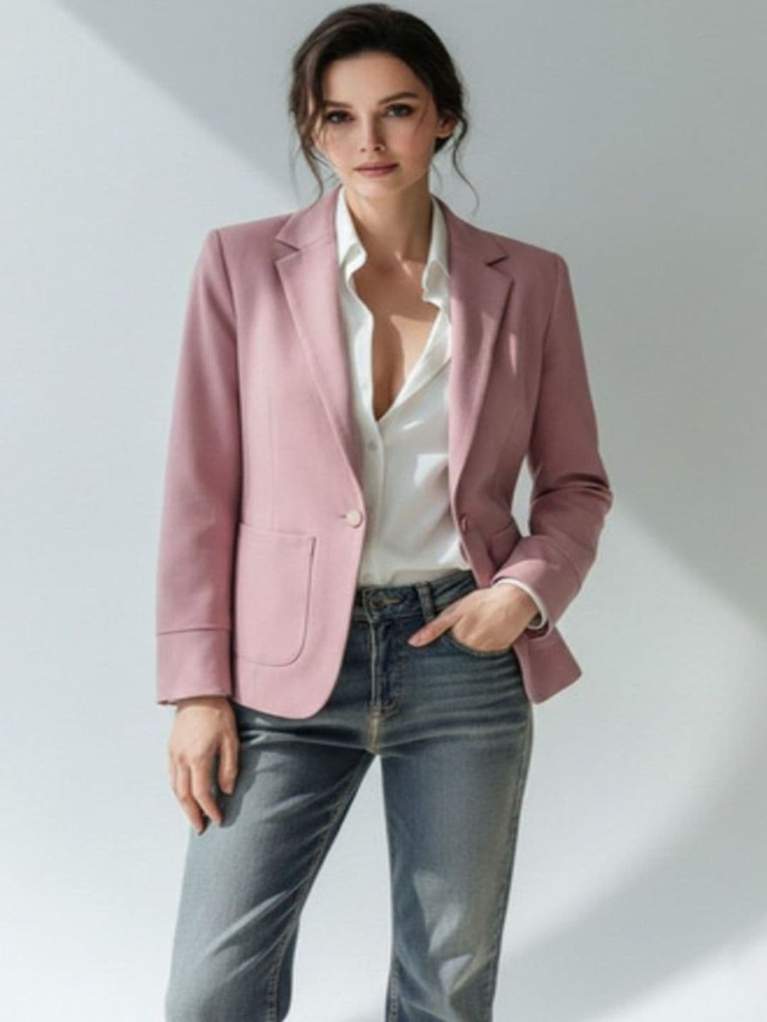 THE FASHION HUB Notched Lapel Single-Breasted Blazers - view 1