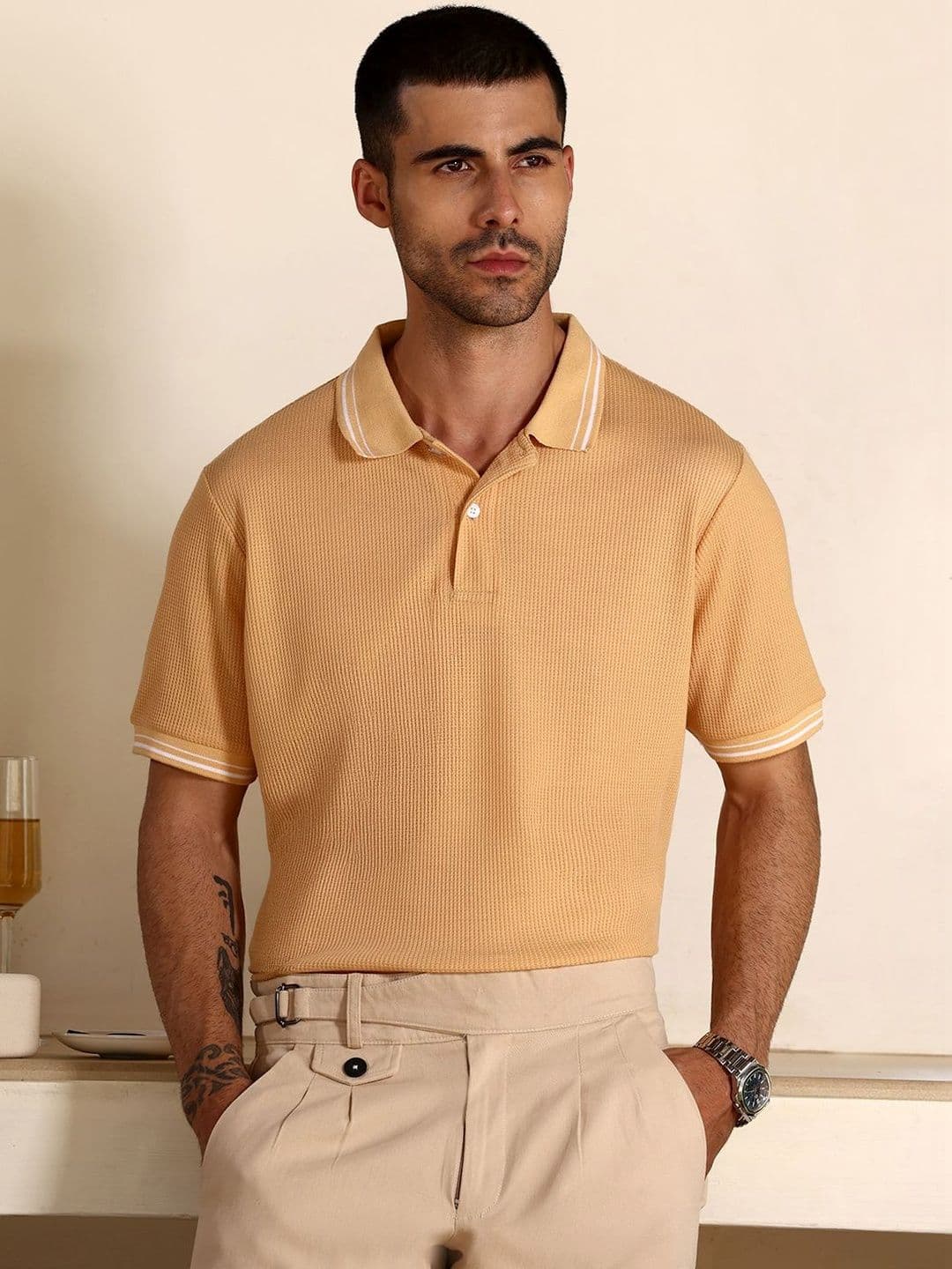 CAHOOT Peach Textured Tshirts - view 1