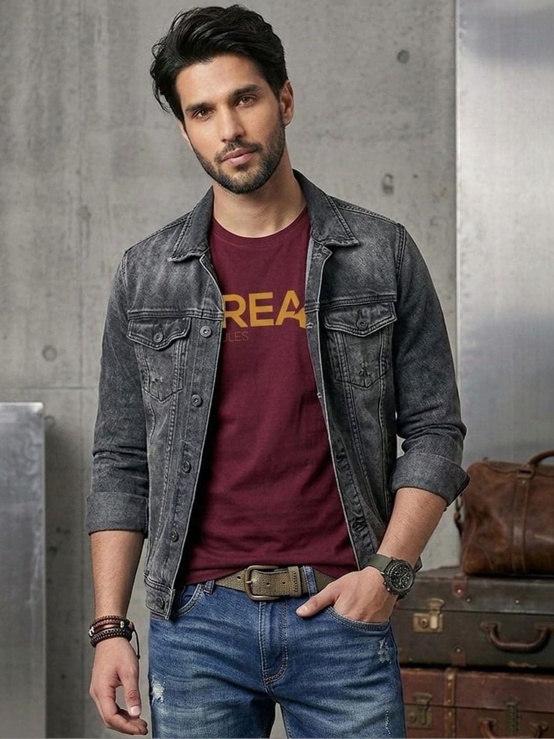 The Roadster Lifestyle Co Printed Pure Cotton Round Neck Tshirts - view 1