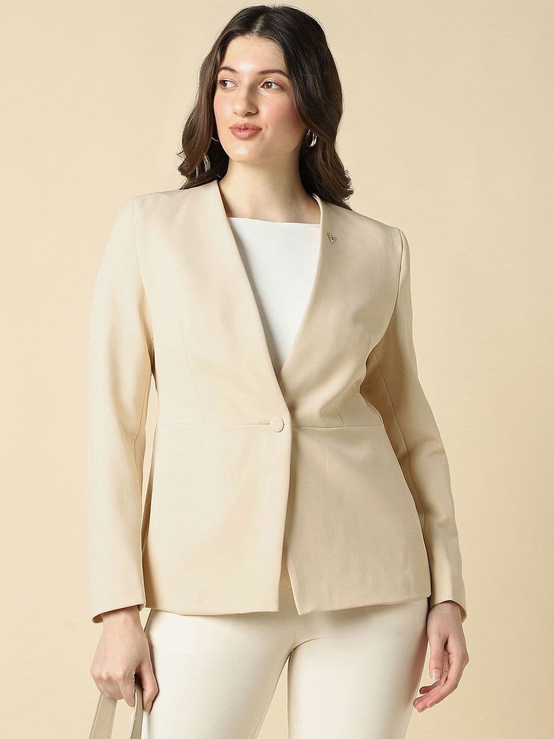 Allen Solly Woman Notched Lapel Single-Breasted Formal Blazers - view 1