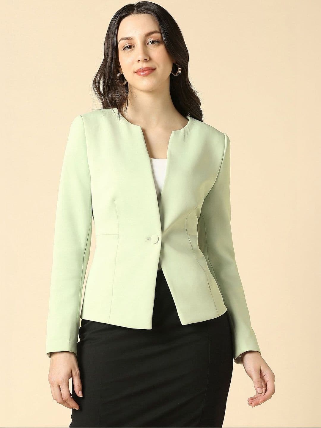 Allen Solly Woman Notched Lapel Single-Breasted Formal Blazers - view 1