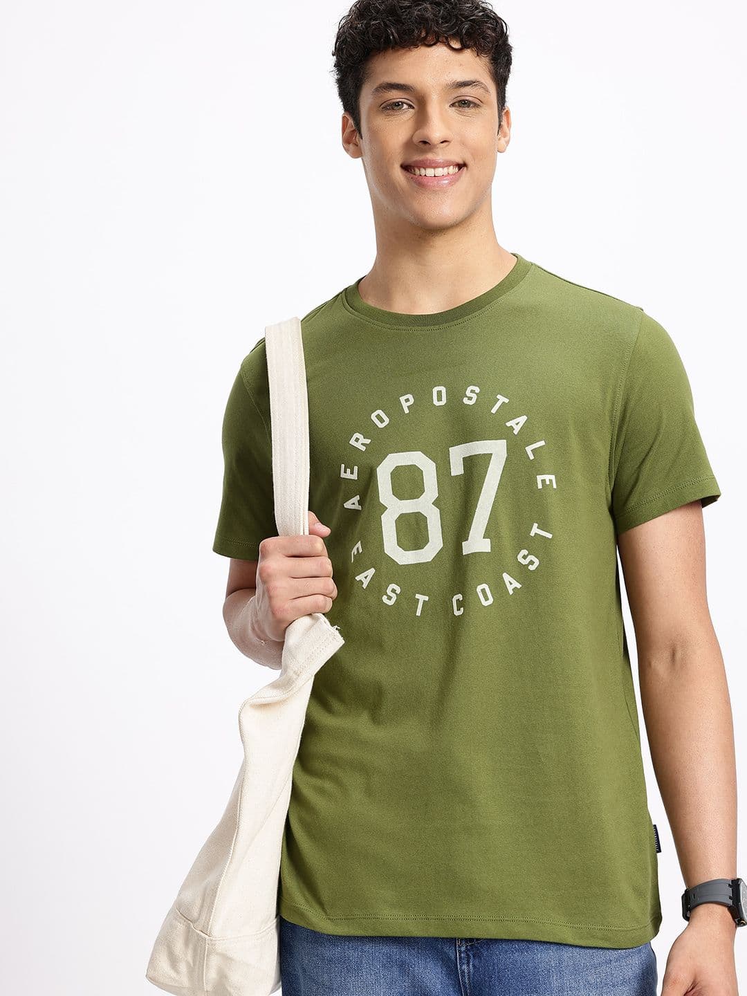 Aeropostale Brand Logo Printed Pure Cotton T-shirt - view 1