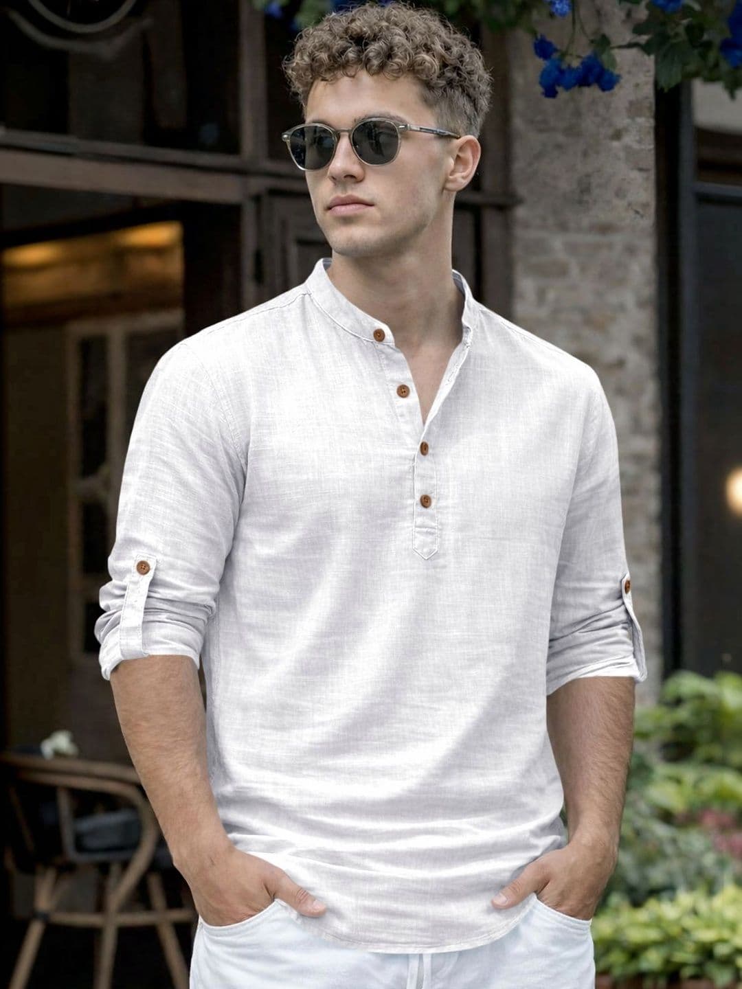 ZELINCO Mandarin Collar Straight Kurta - view 1