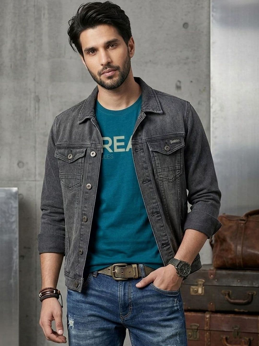 The Roadster Lifestyle Co Printed Pure Cotton Round Neck Tshirts - view 1