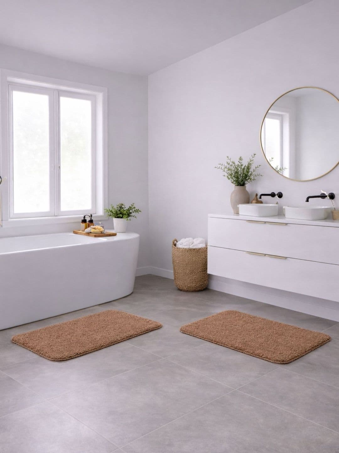 OBSESSIONS Pack Of 2 Camel Brown Bath Rugs - view 1
