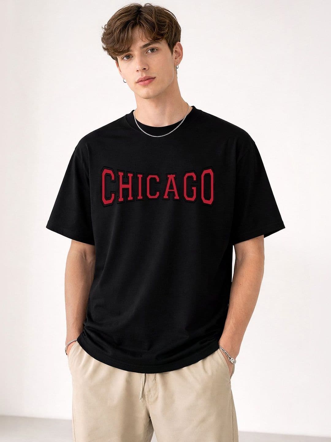 Mast & Harbour Men Typography Printed Round Neck Relaxed Fit T-shirt - view 1