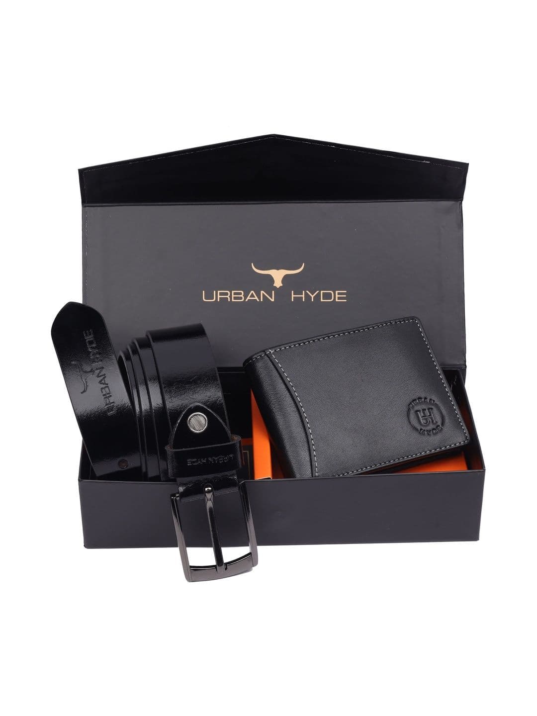 URBAN HYDE Men Signature Accessory Gift Set With Leather Wallet and Tang Belt - view 1