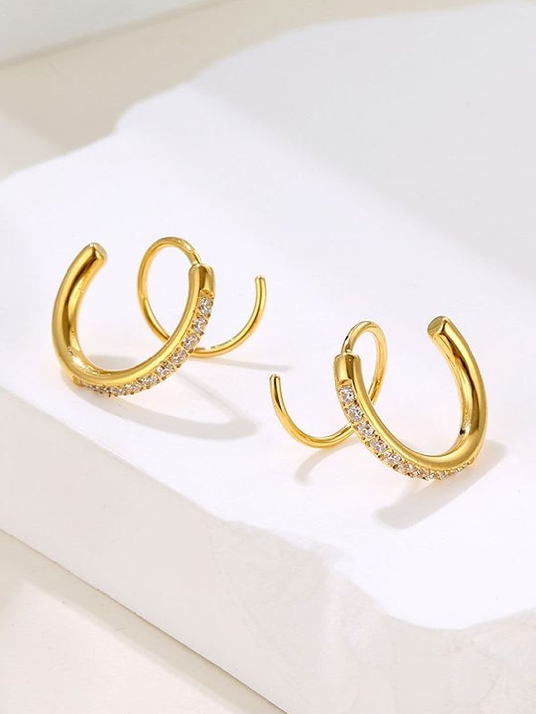 DIVASTRI Gold-Plated Circular Hoop Earrings - view 1