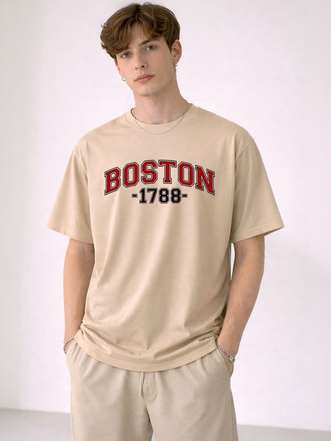 Mast & Harbour Men Drop-Shoulder Sleeves T-shirt - view 1