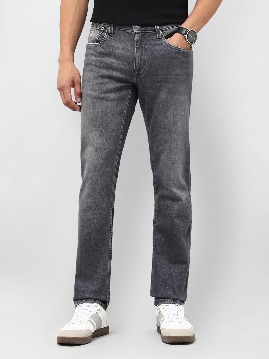 U.S. Polo Assn. Denim Co. Men Tapered Fit Mid-Rise Light Fade Jeans - view 1