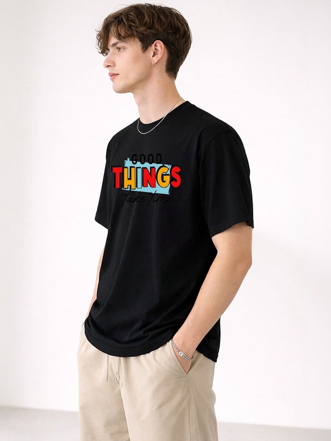 Mast & Harbour Men Drop-Shoulder Sleeves T-shirt - view 1