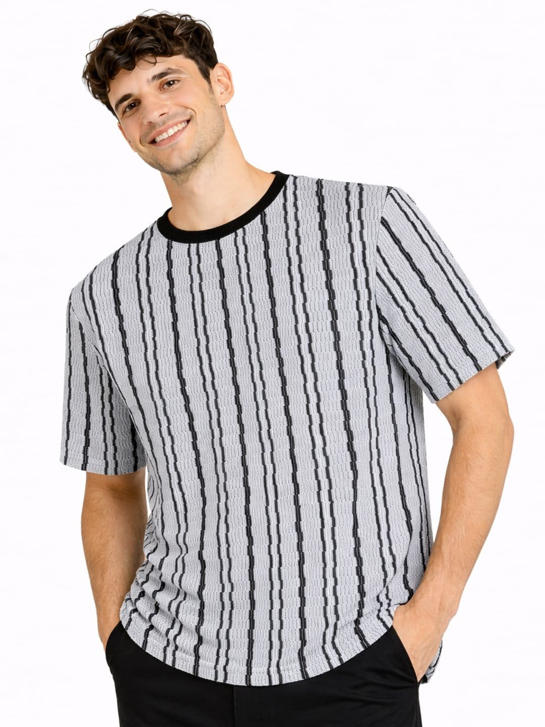 HERE&NOW Men Striped T-shirt - view 1