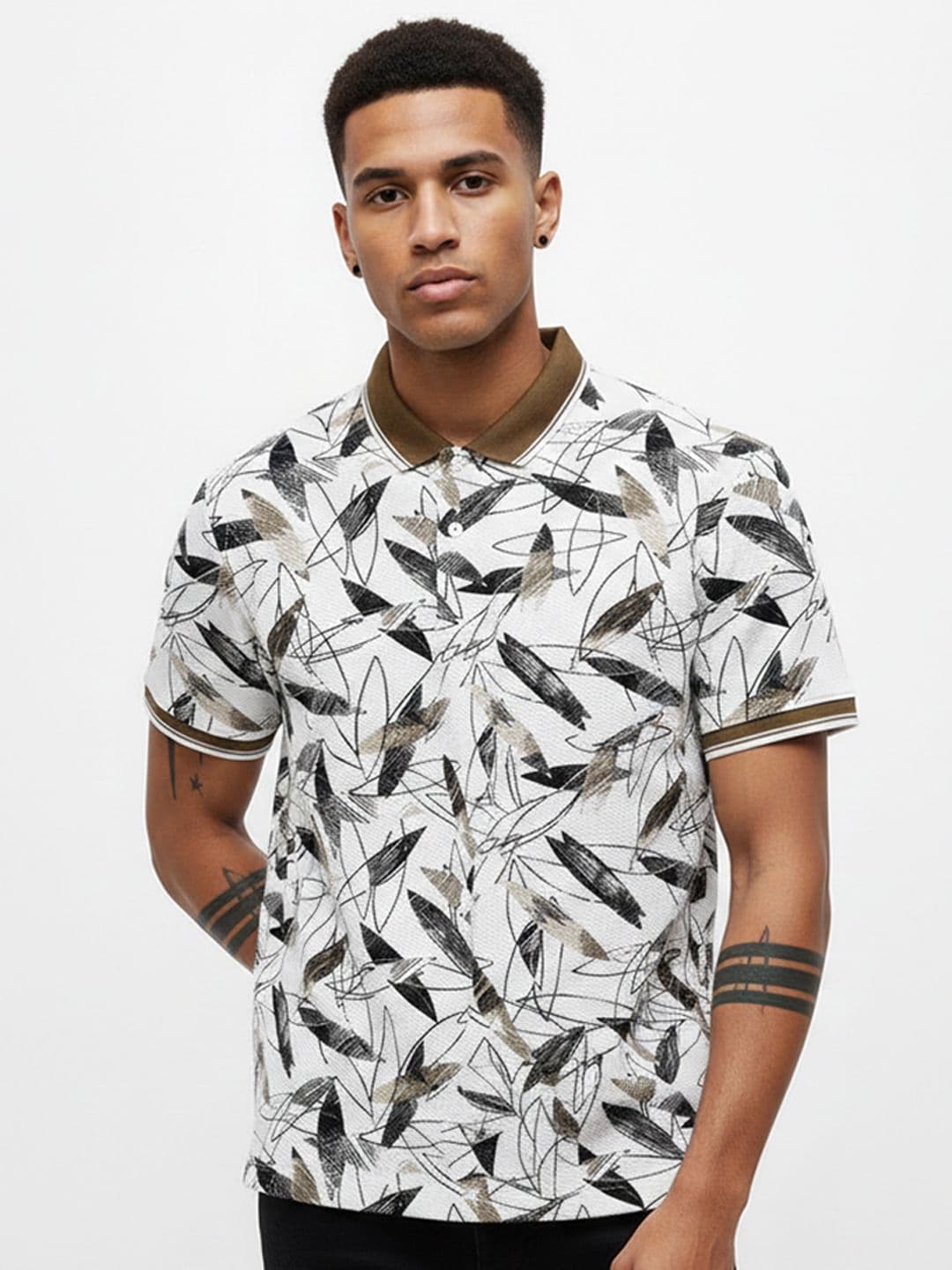 glitchez Men Printed Polo Collar T-shirt - view 1