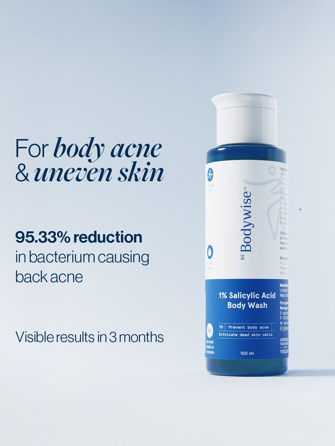 Be Bodywise 1% Salicylic Acid Body Wash Prevents Body Acne & Exfoliate Dead Skin - 100ml - view 1