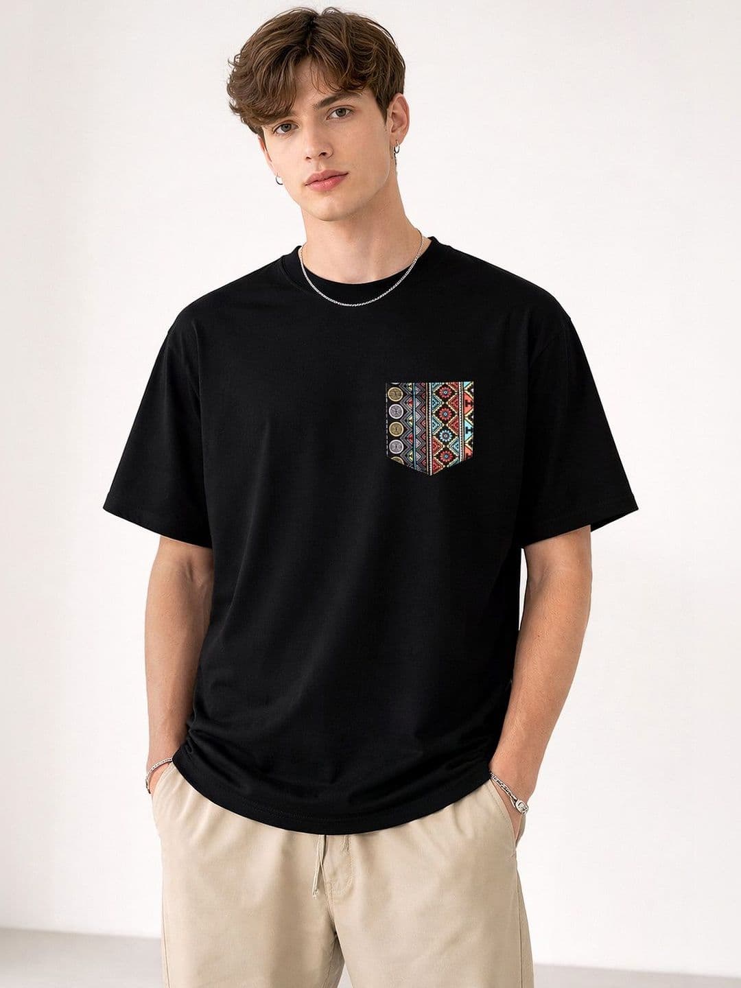 Mast & Harbour Men Drop-Shoulder Sleeves T-shirt - view 1