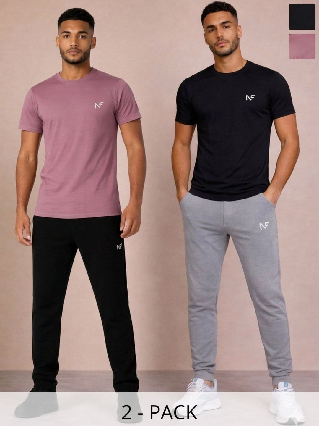 Naofit Men Rapid Dry Pack of 2 Sports or Gym Slim Fit Tshirts - view 1
