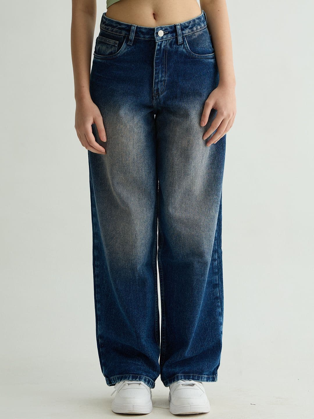 Chapter 2 Women Oversized Washed Blue Denim - view 1