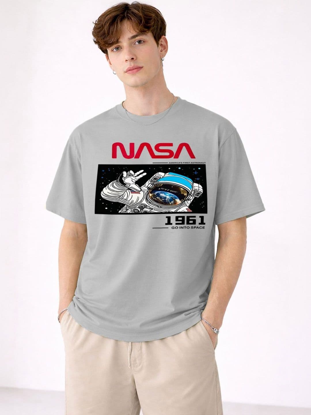 Mast & Harbour Graphic Printed Round Neck Drop-Shoulder Sleeves Cotton Relaxed Fit T-Shirt - view 1