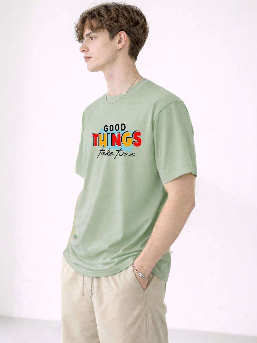 Mast & Harbour Men Drop-Shoulder Sleeves T-shirt - view 1