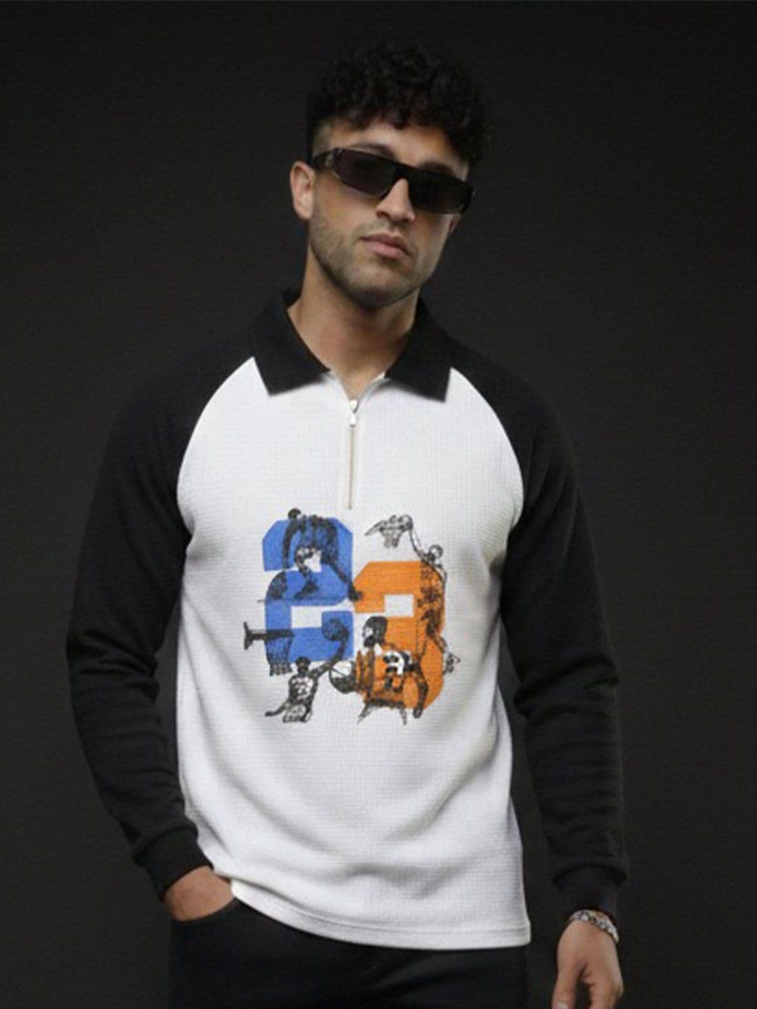 R.Code by The Roadster Life Co. Men Printed Polo Collar T-shirt - view 1