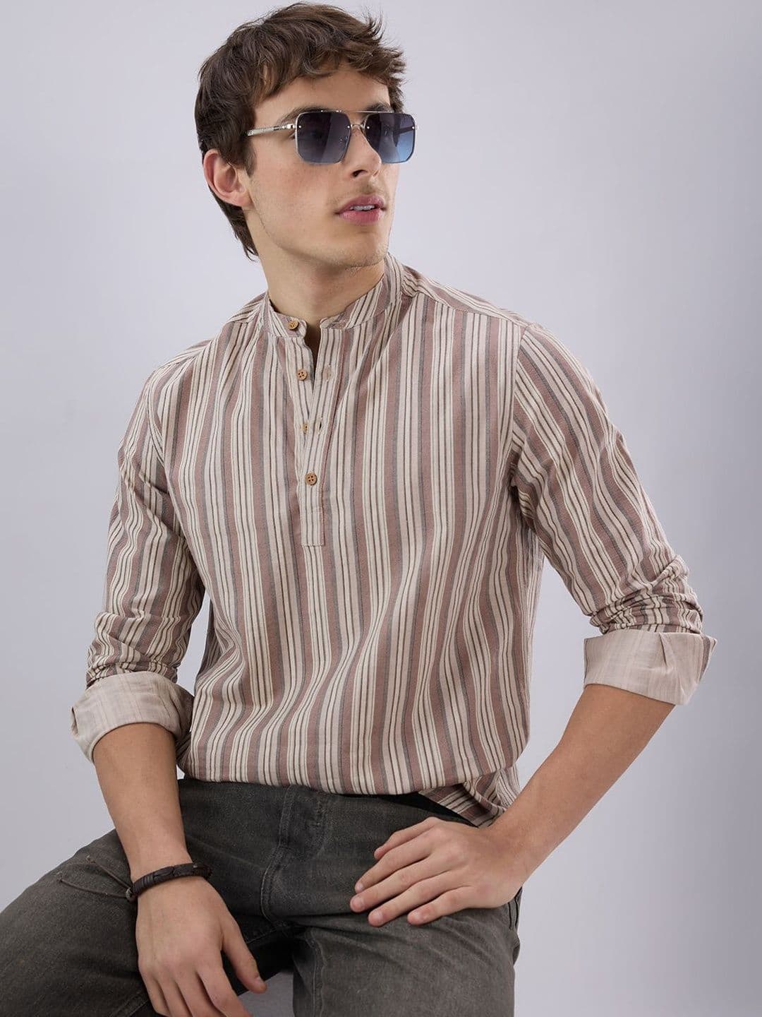 VASTRADO Classic Multicolor Half Placket Kurta - view 1