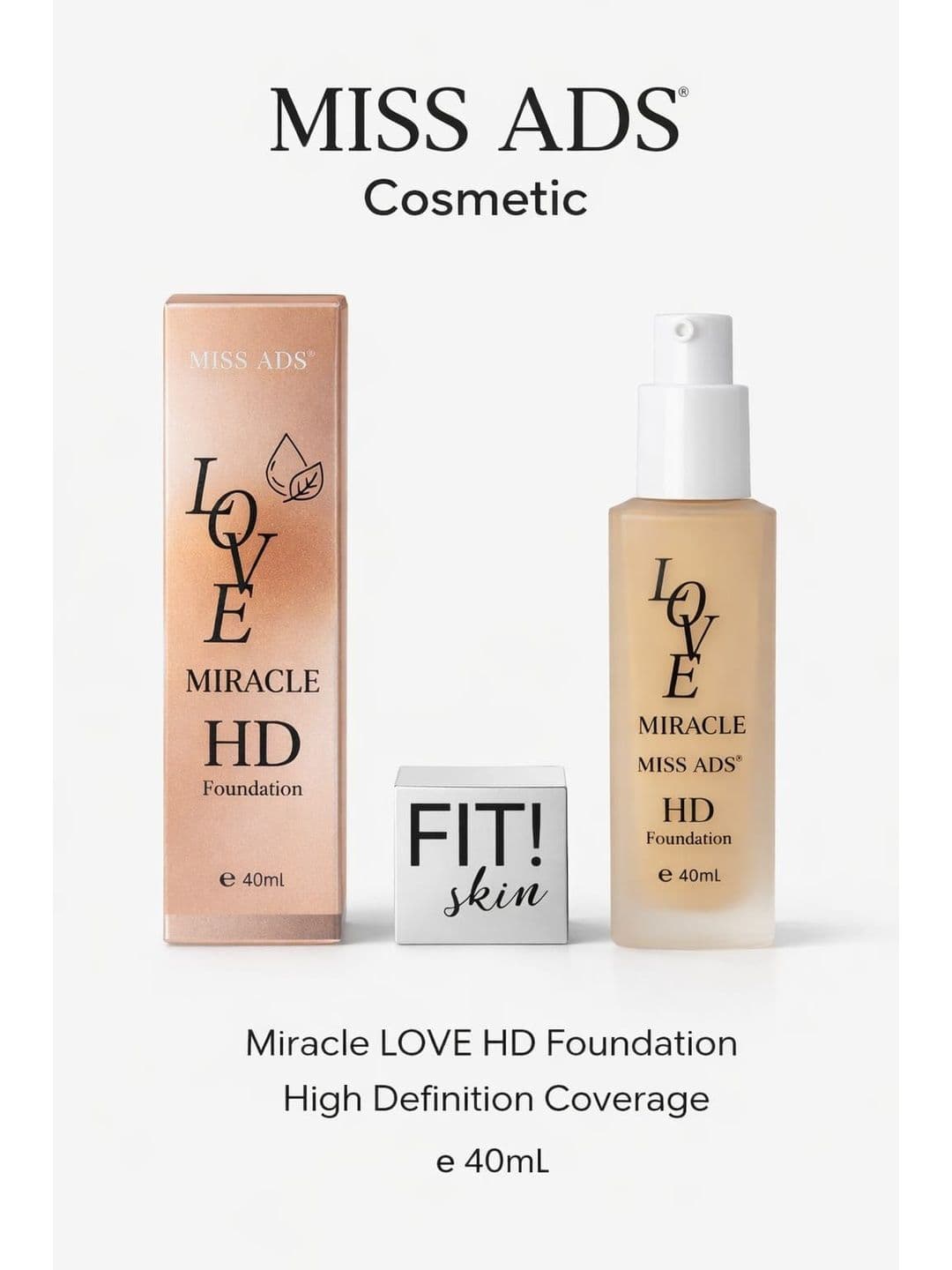 MISS ADS High Definition Miracle Foundation - 40 ml - Nude C25 - view 1