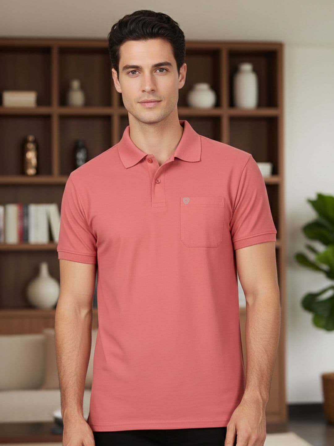 Lux Cozi Fillament Polo Men Short Sleeve Lounge T-Shirt - view 1