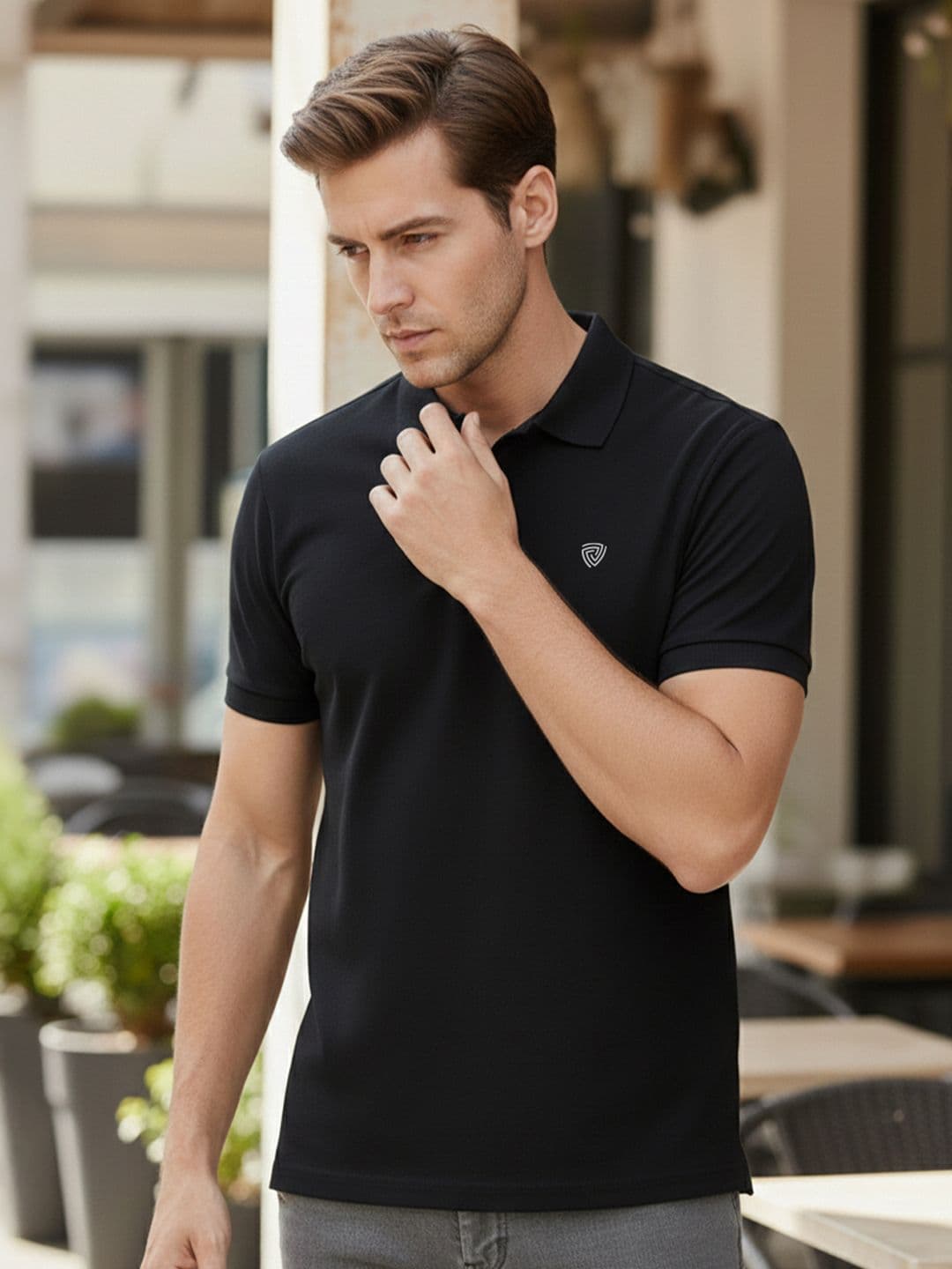 Lux Cozi Polo Collar Lounge Tshirt - view 1