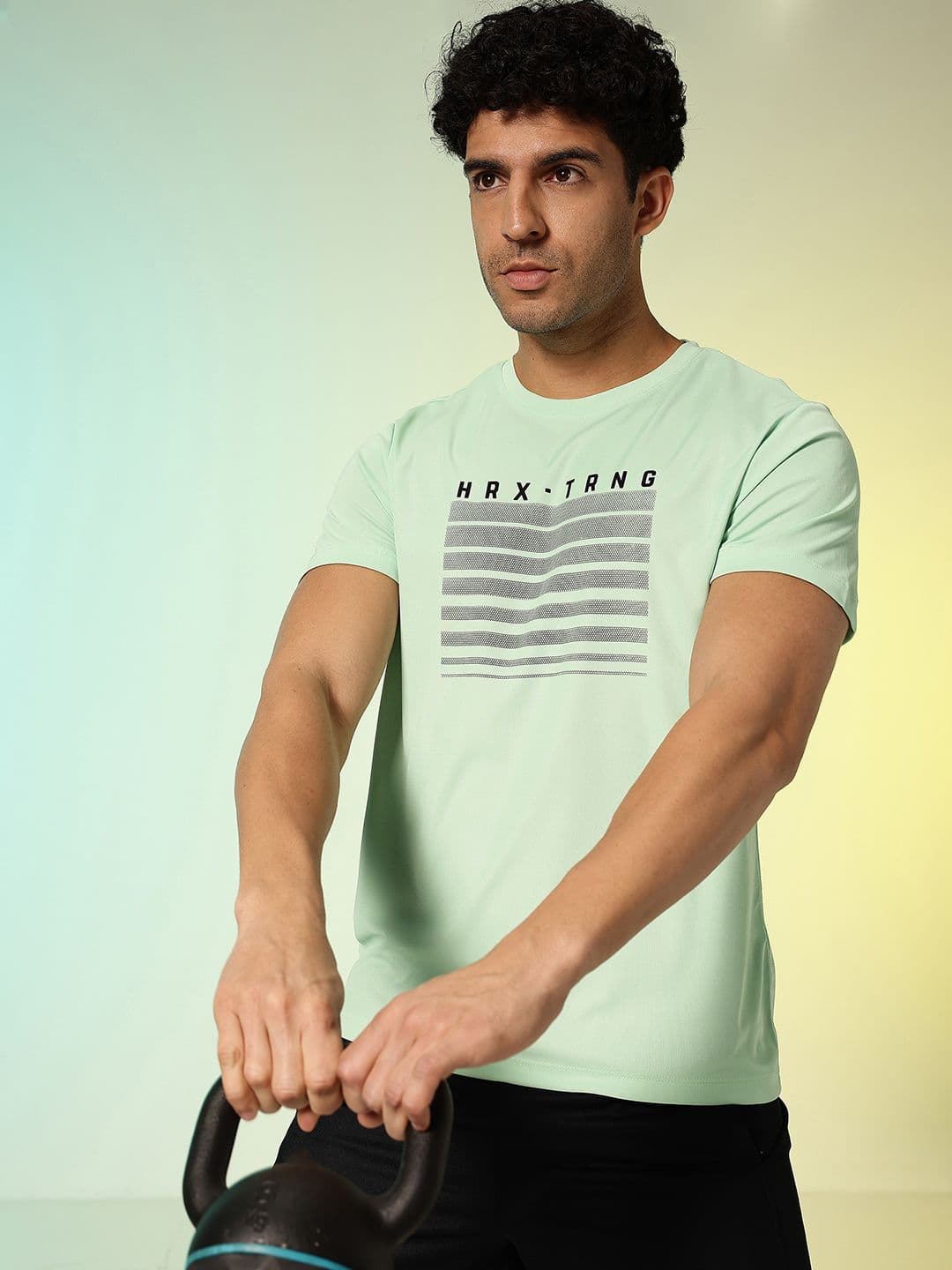 HRX by Hrithik Roshan Brand Logo Printed Rapid-Dry Training T-shirt - view 1