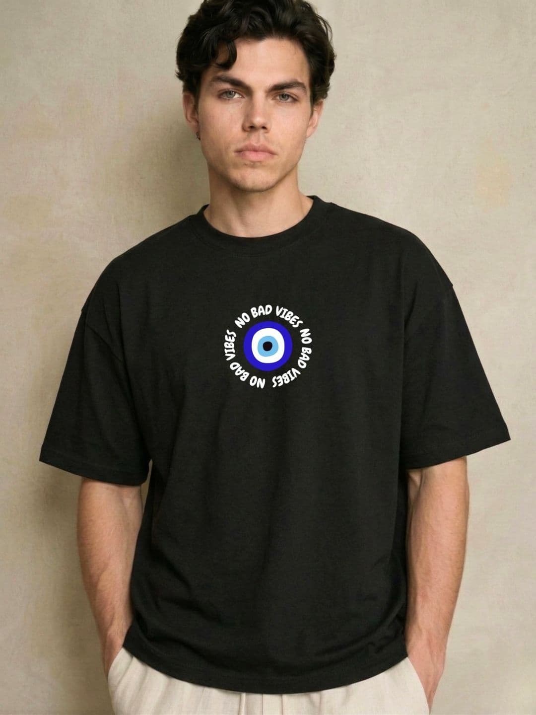 R.Code by The Roadster Life Co. Printed Round Neck Oversized Tshirts - view 1
