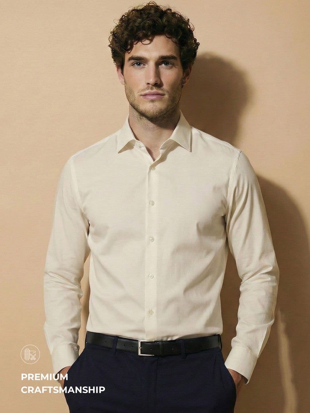 Van Heusen IQ Men Premium Cotton With HD Stretch Satin Breathable Shirt - view 1