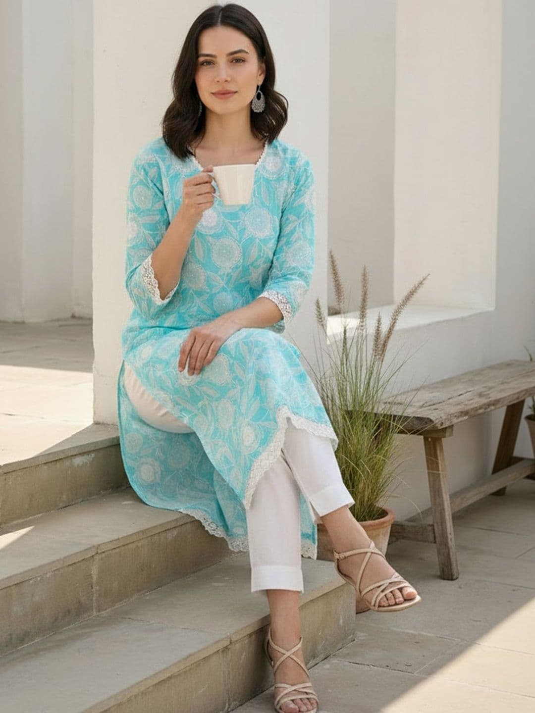 Indo Era Women Floral Printed Floral Kurta - view 1