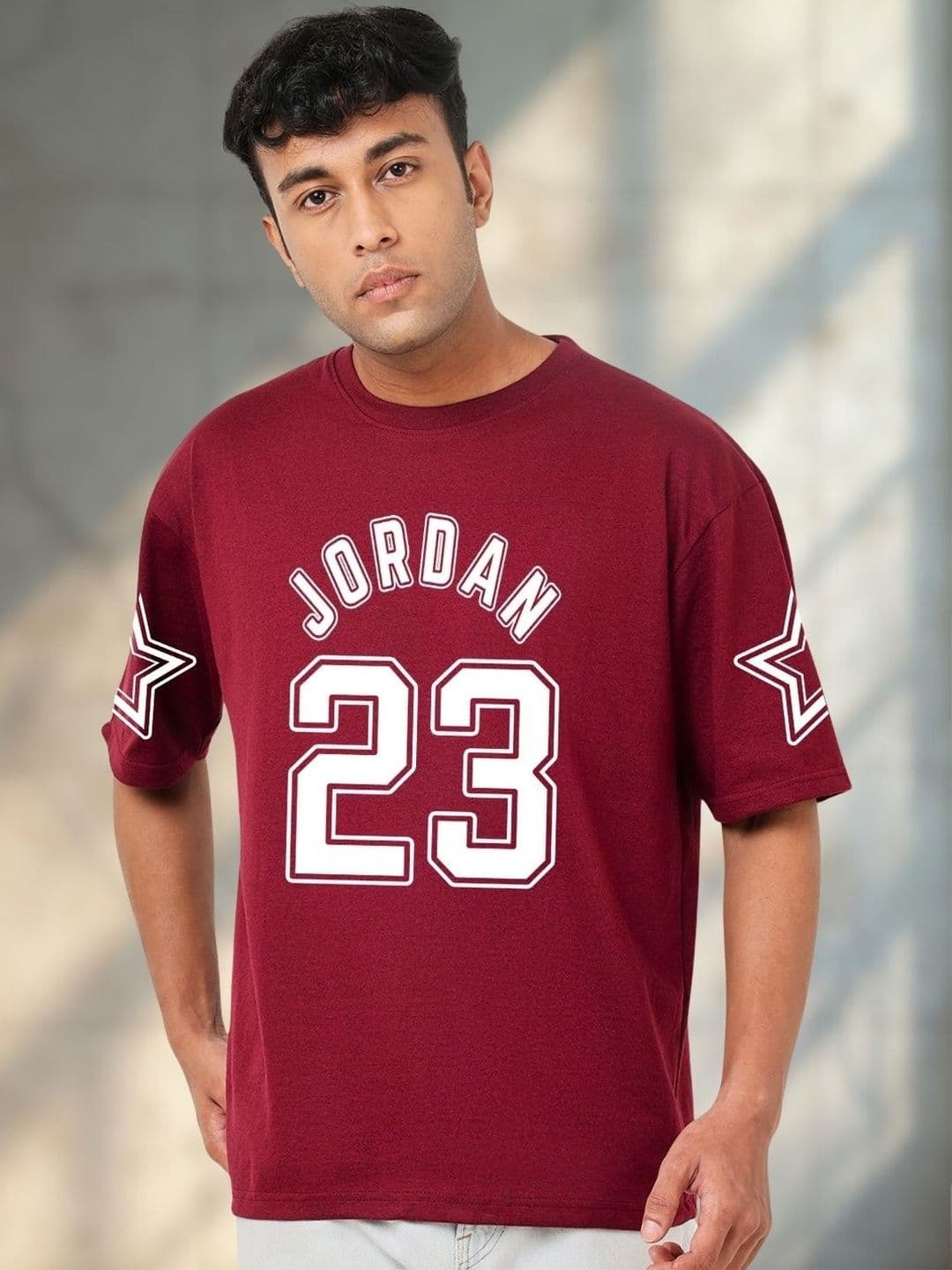 R.Code by The Roadster Life Co. 23 Jordann Printed Oversized Tshirts - view 1