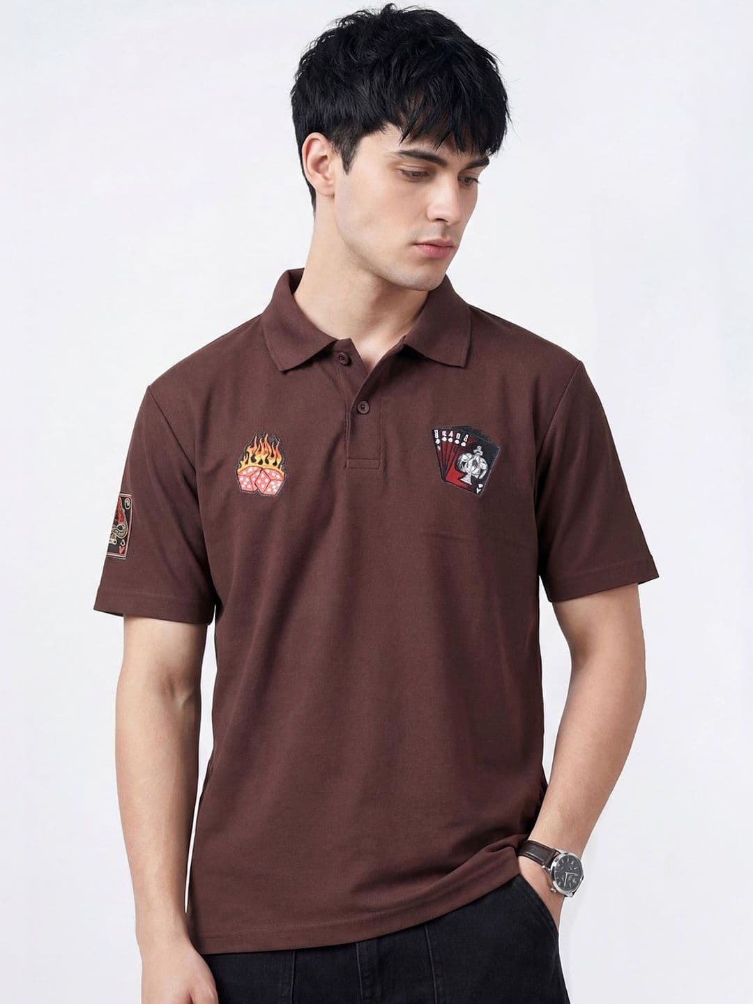 glitchez Men Graphic Printed Polo Collar T-shirt - view 1