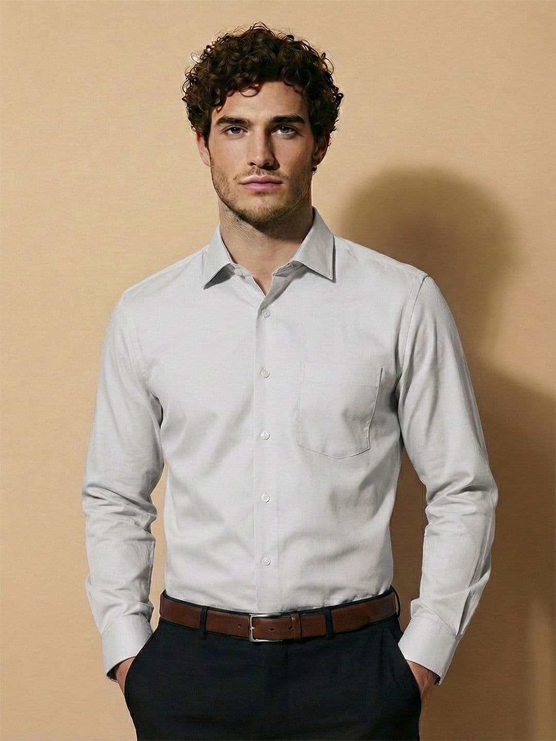 Van Heusen IQ Men Urban Oxford Stain And Odor Resistant Tailored Fit Shirt - view 1