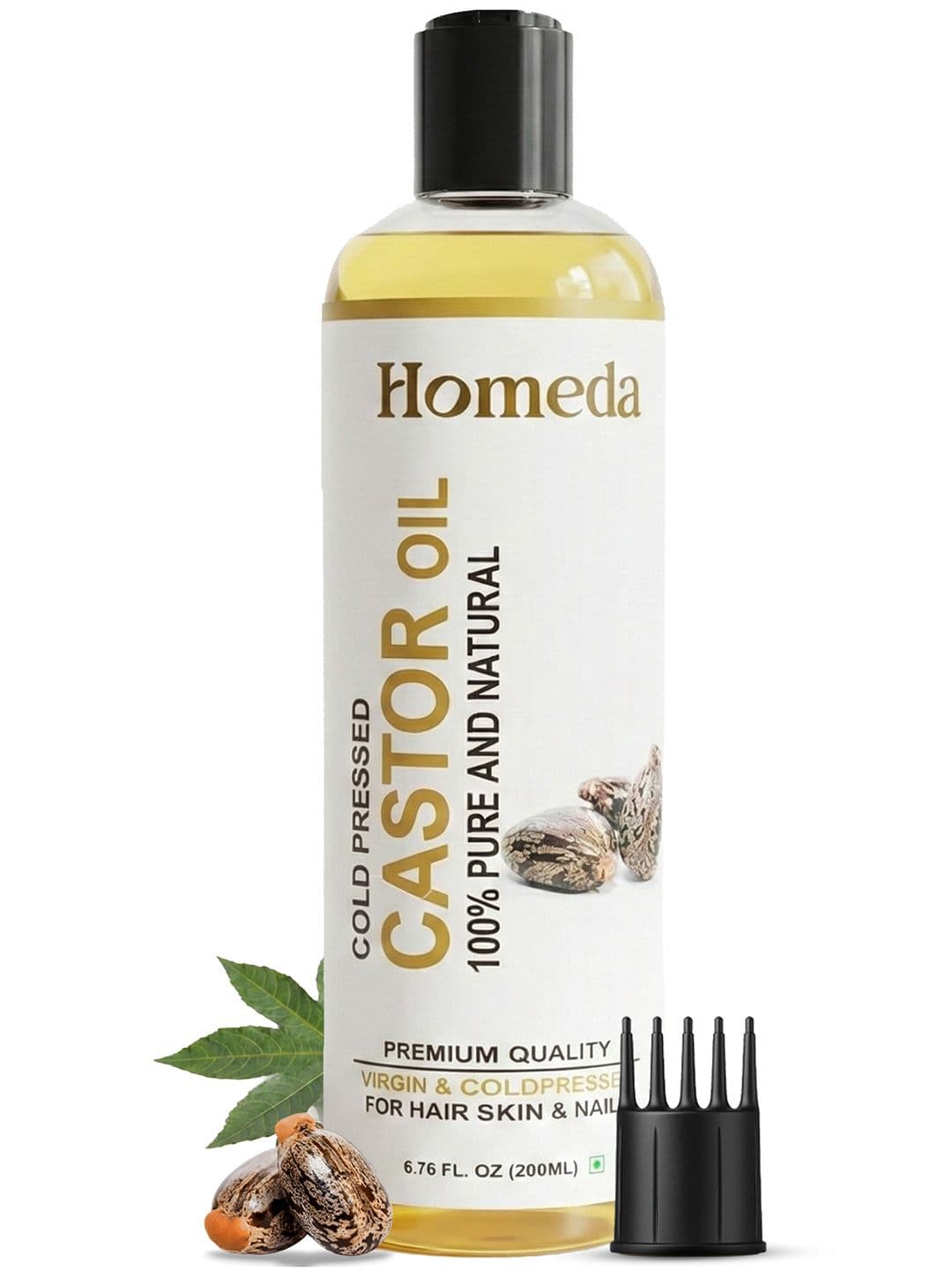 Homeda Cold Pressed Castor Oil For Hair Growth & Skin Care - 200 ml - view 1