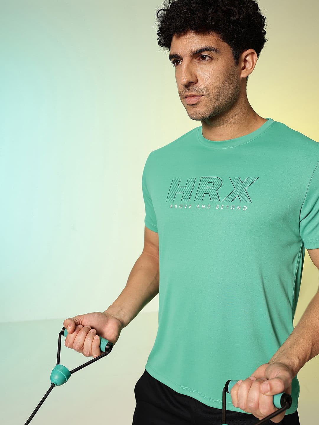 HRX by Hrithik Roshan Brand Logo Printed Rapid-Dry Training T-shirt - view 1