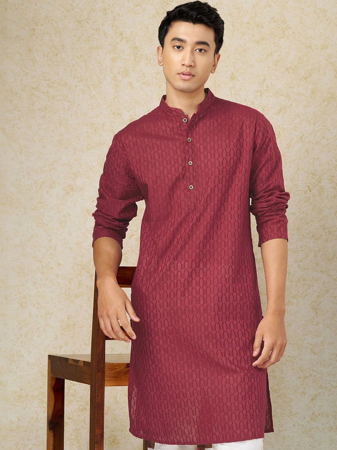 indus route by Pantaloons Men Cotton Striped Kurta - view 1