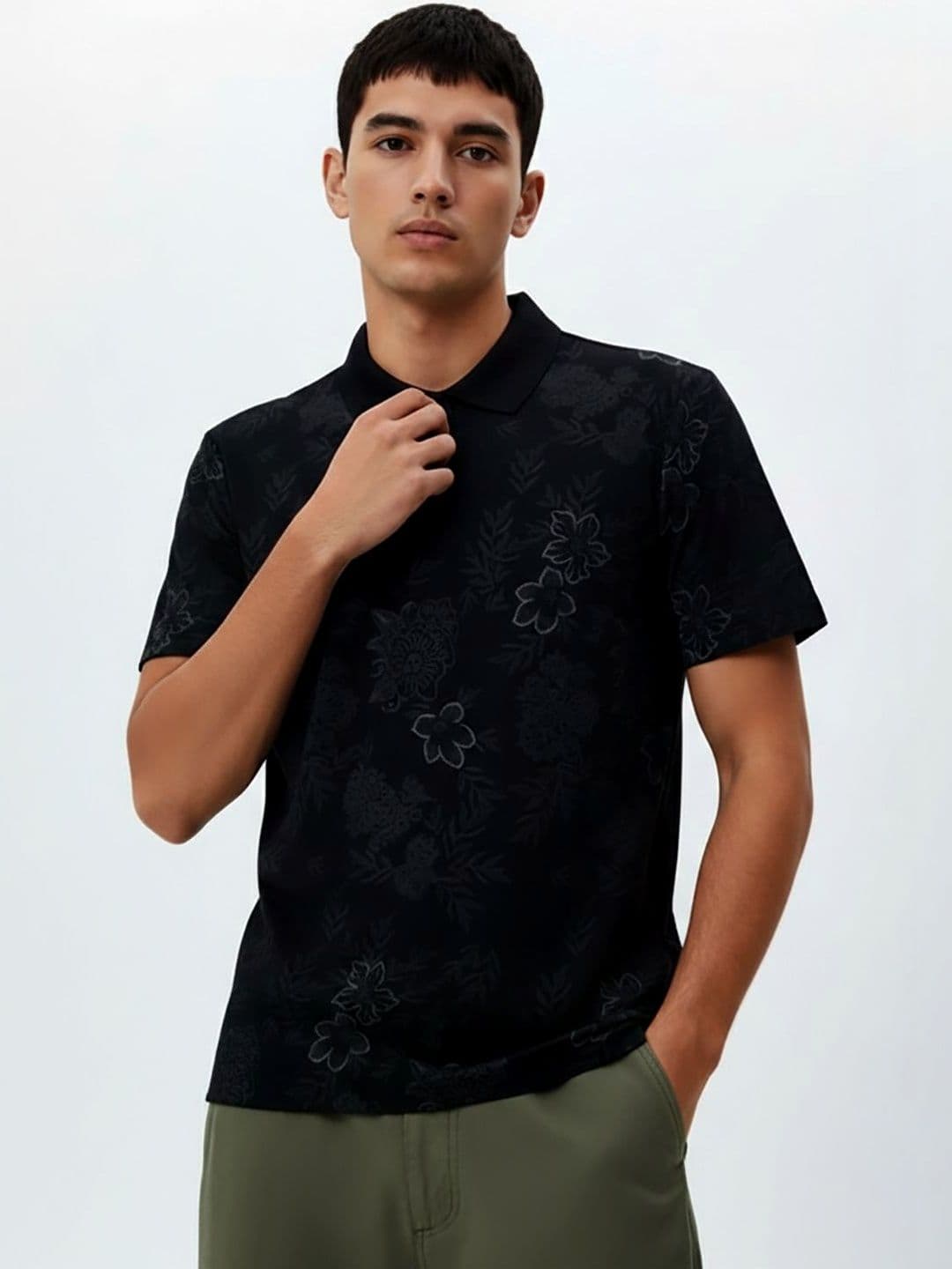 glitchez Men Printed Polo Collar T-shirt - view 1