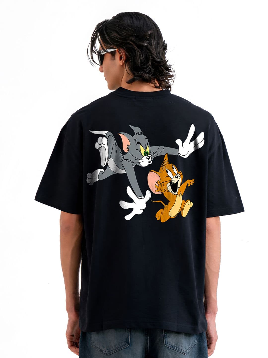 BDSQUARE Graphic Printed Round Neck Pure Cotton Oversized T-shirt - view 1