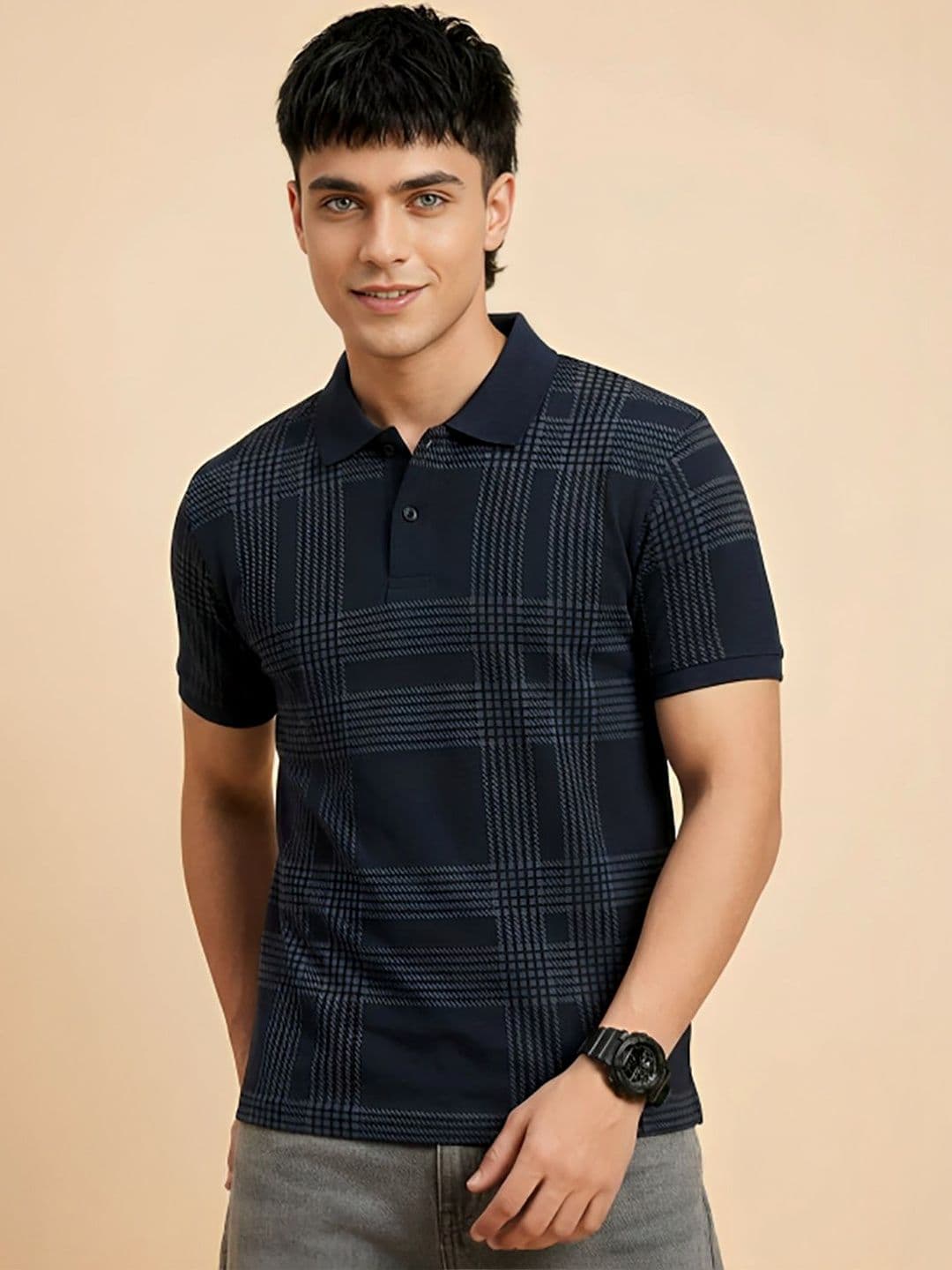 CLOUD COTTON Men Printed Polo Collar T-shirt - view 1