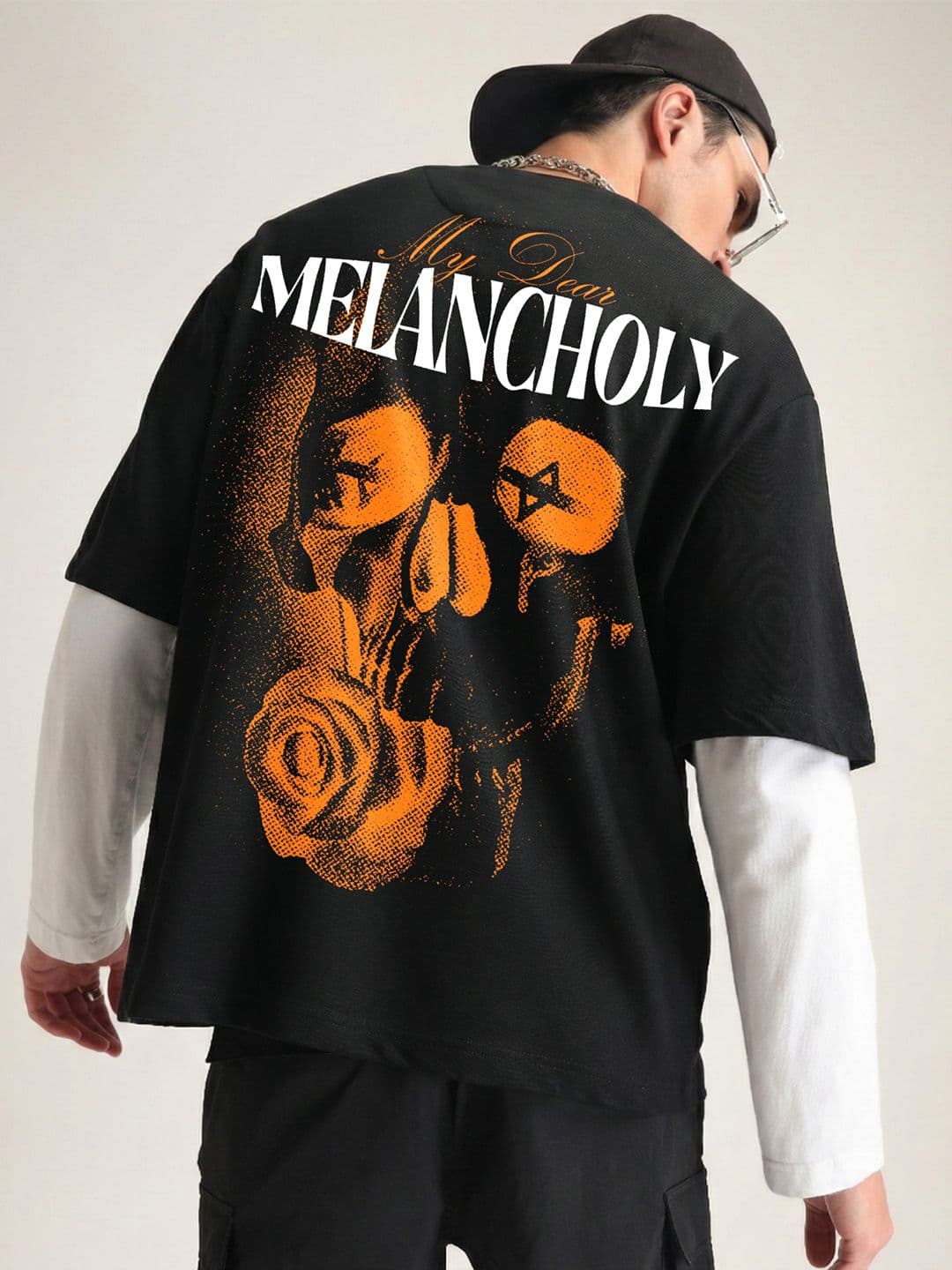 Weezy Men Cotton Round Neck Half Sleeve Graphic Printed Oversized T-shirt - view 1