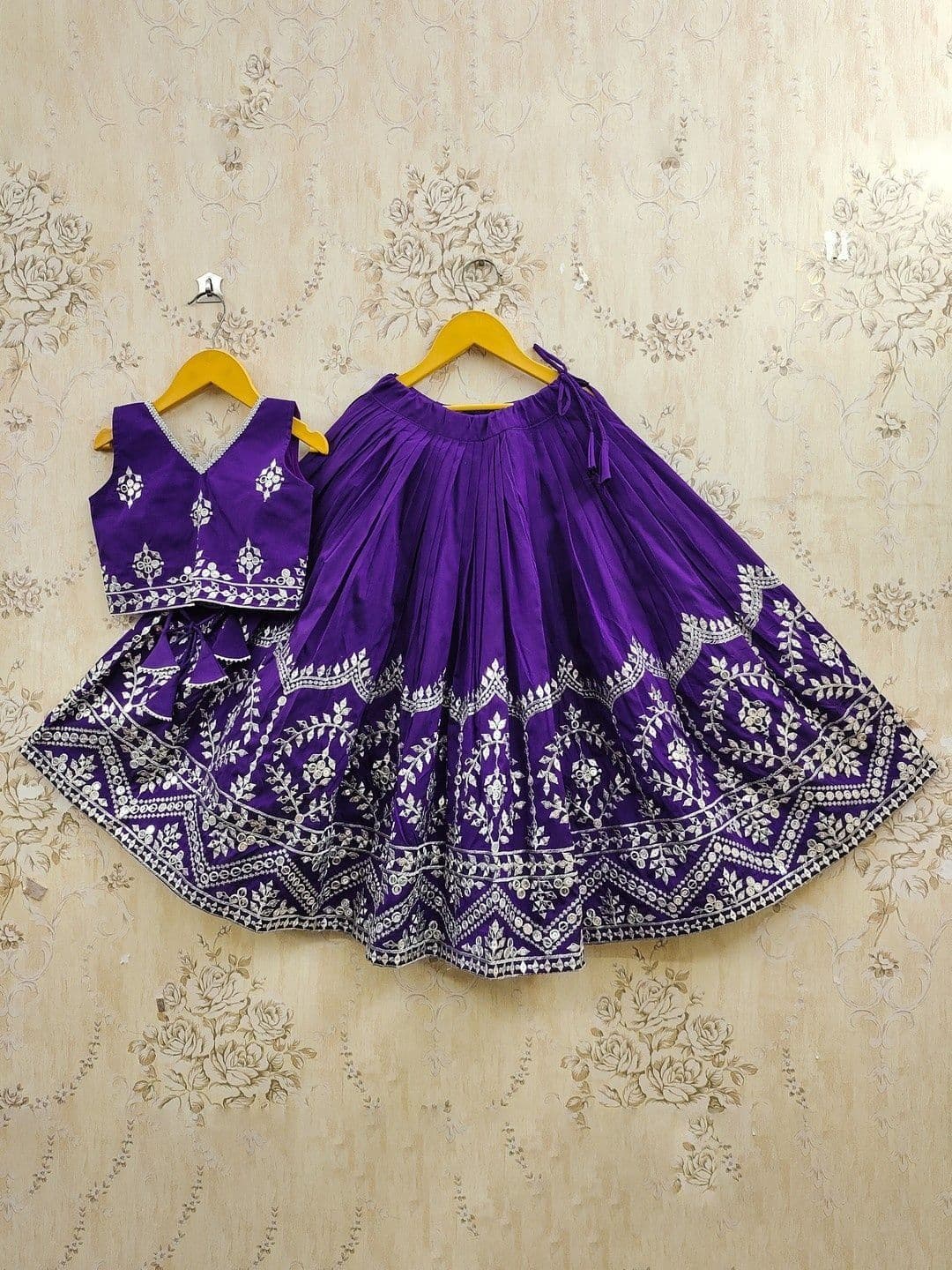 Helene Girls Embroidered Sequinned Lehenga & Blouse With Dupatta - view 1