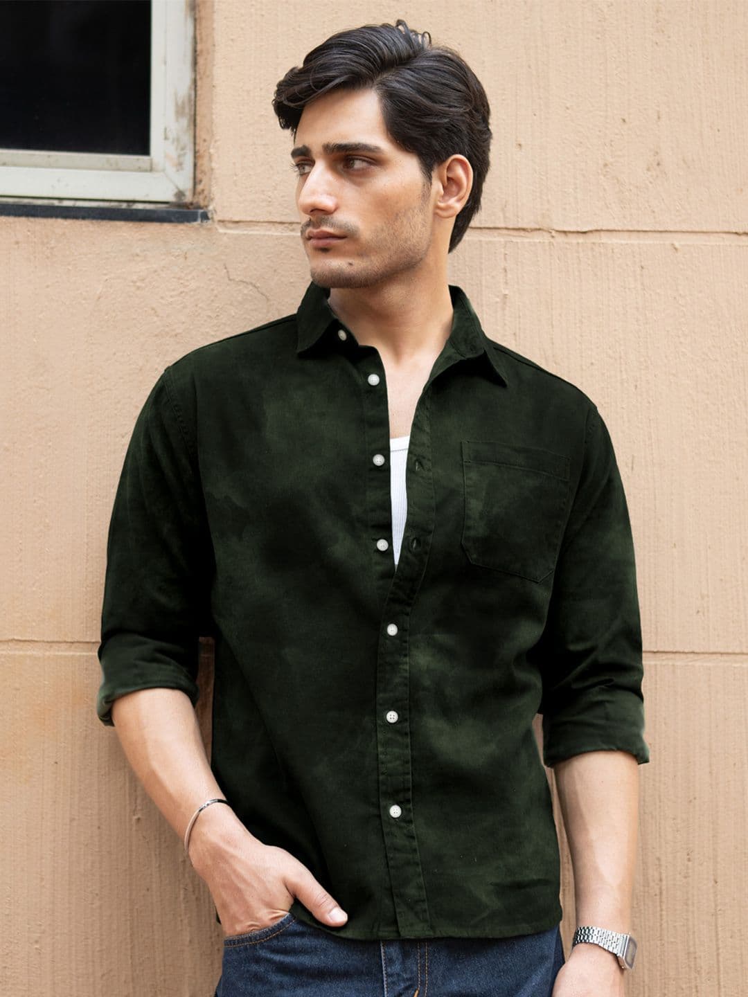 Powerlook Sprayed Cotton Long Sleeves Shirt - view 1