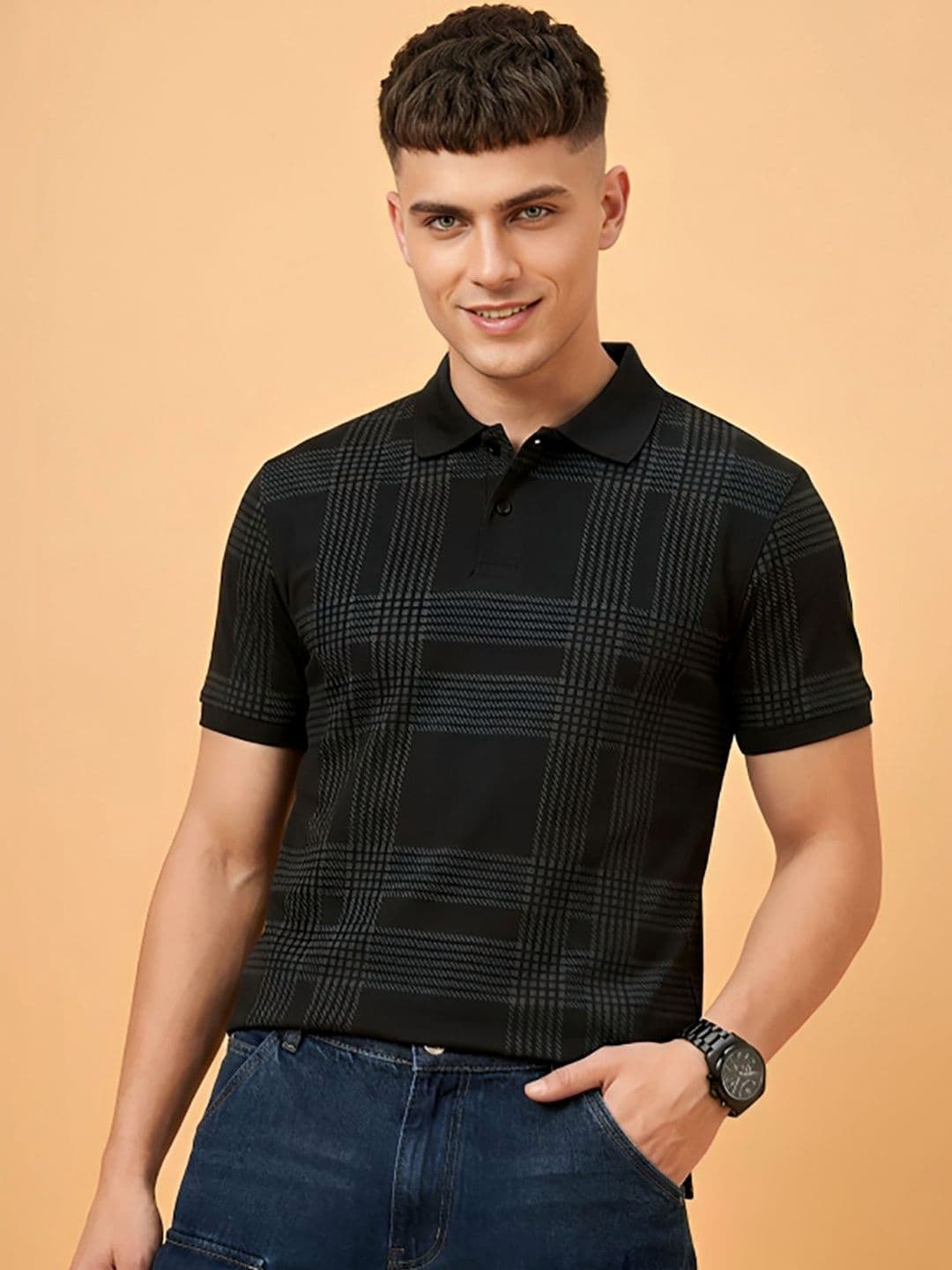 SZN Men Printed Polo Collar T-shirt - view 1