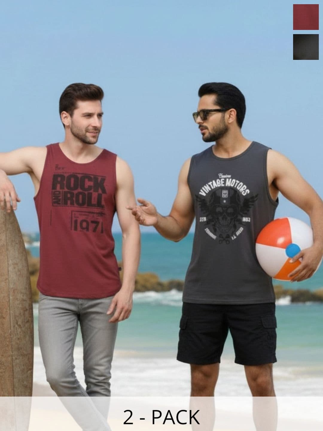Metronaut Pack Of 2 Typography Printed Round Neck T-shirt - view 1