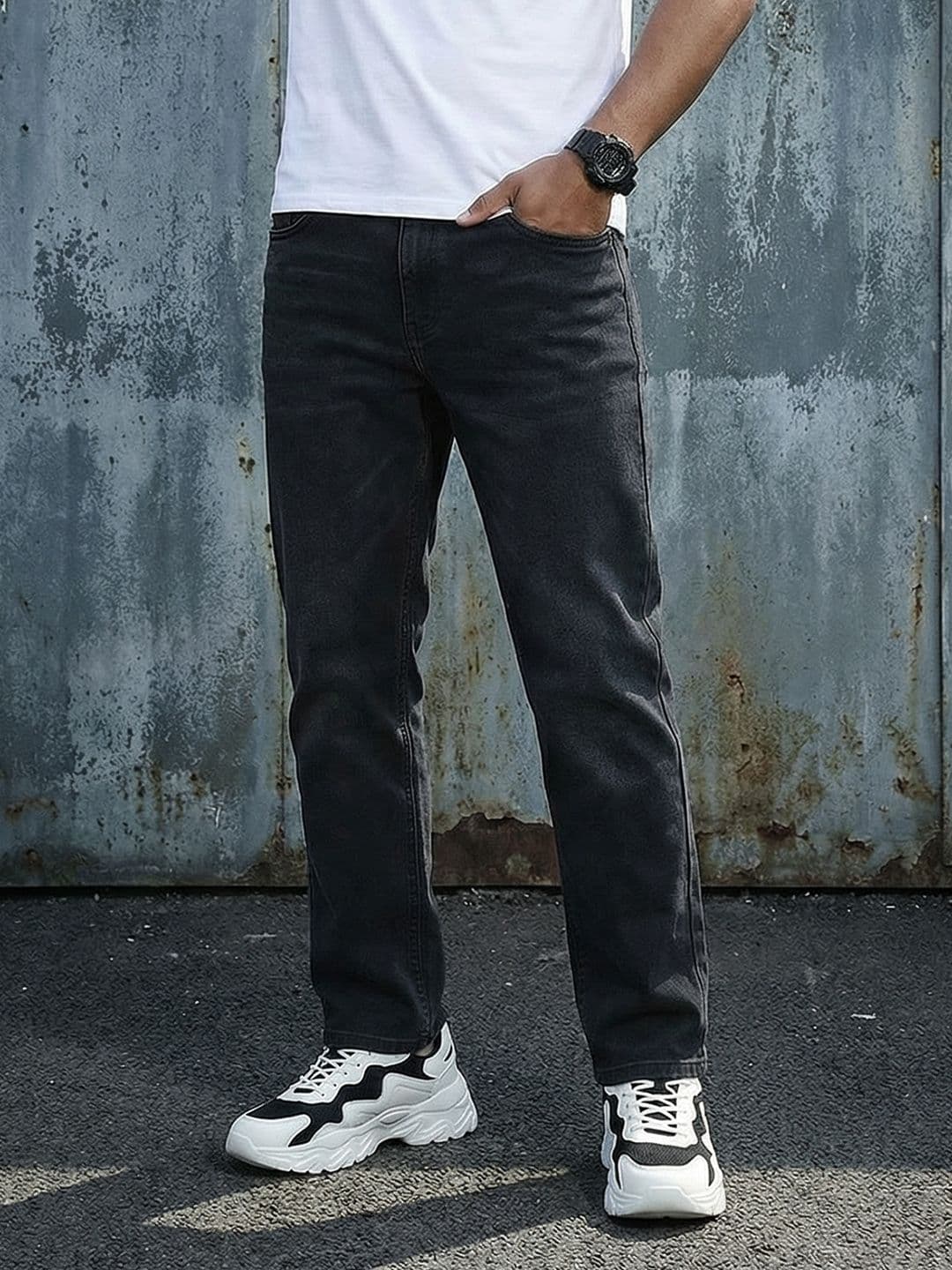 The Roadster Life Co. Men Slim Fit Mid-Rise Light Fade Stretchable Jeans - view 1
